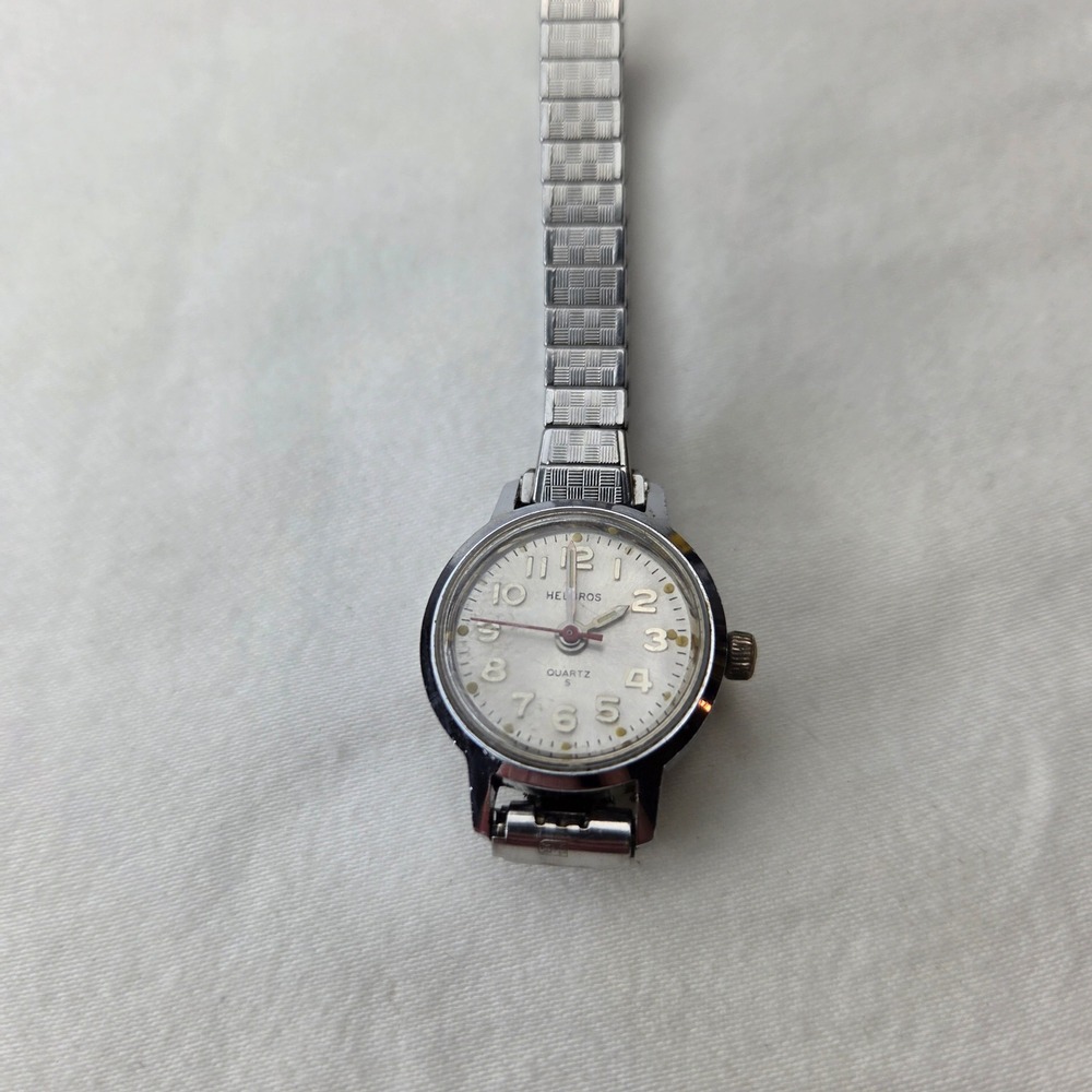 Helbros Vintage Quartz Watch Silver Tone Speidel USA Expansion Band 3ATM